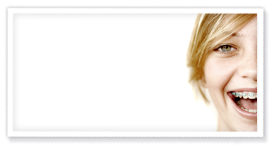 stock photo of a teen girl with braces
