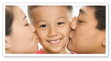 stock photo of parents and child